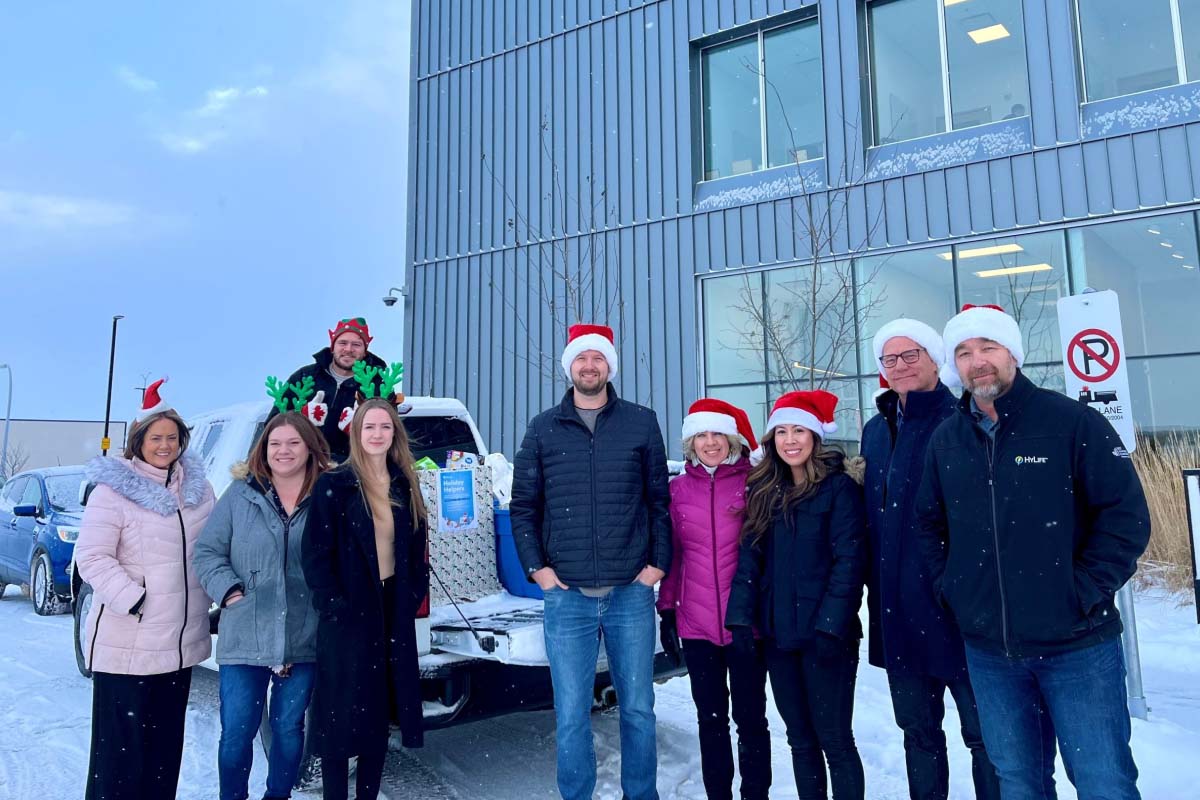 HyLife Holiday Helpers participating in a community giving initiative during the holidays