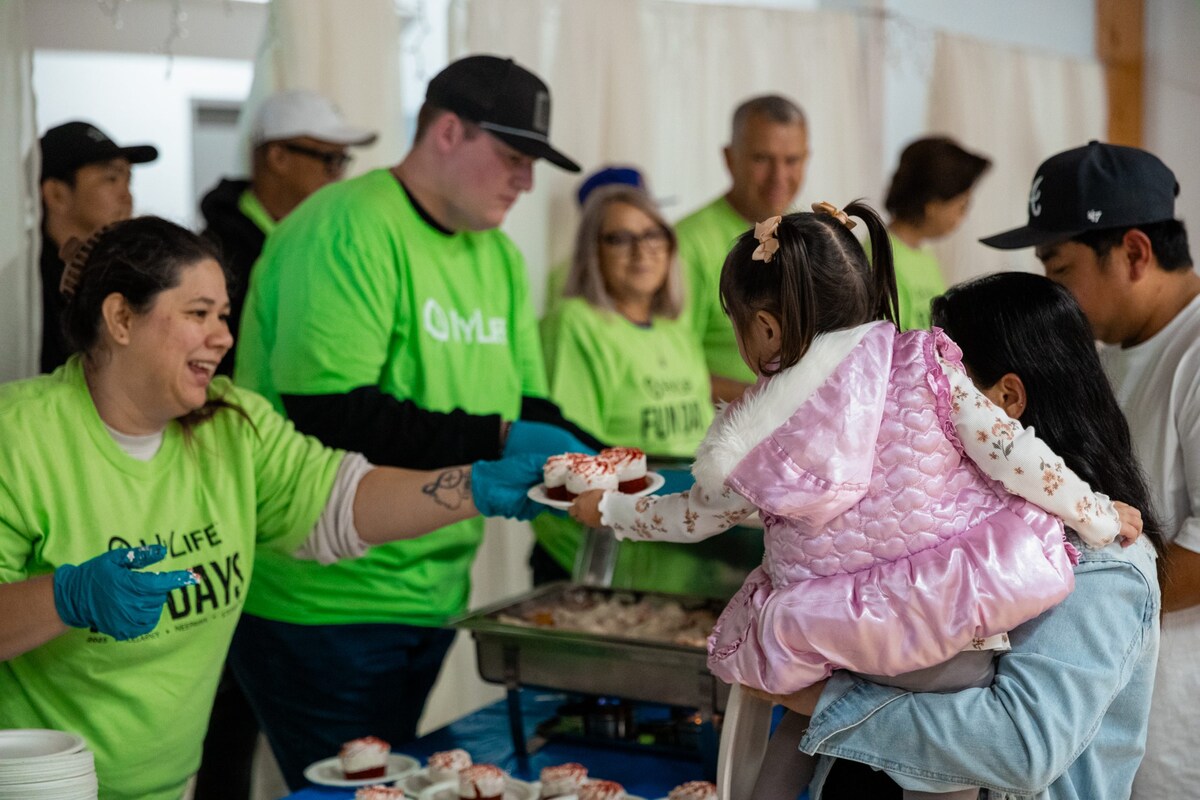 Community charity donation event supported by HyLife and local partners